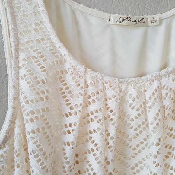 Liberty Love Cream Crochet Lace Dress Sz 3X - Picture 4 of 8